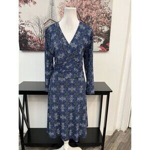 Alex Marie Women Sheath Dress Size L Long Sleeve Zipper on Side Pullover V Neck